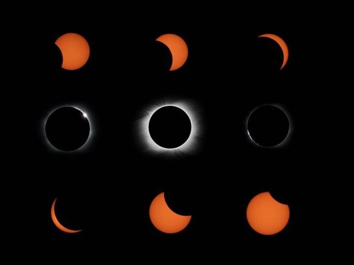 Archivo - Fotografías del eclipse total de sol de 2012, en Isla de Pascua.