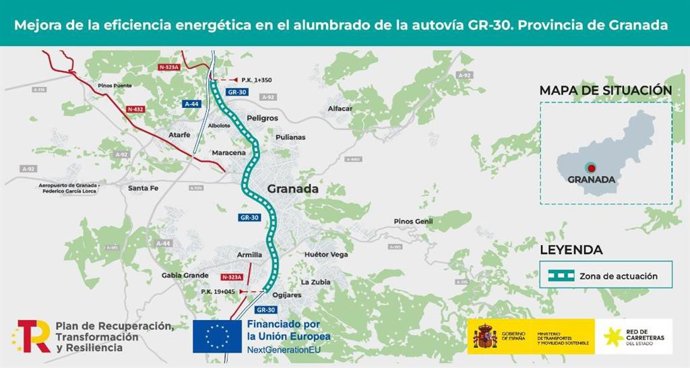 Croquis de las obras de mejora energética en la circunvalación de Granada