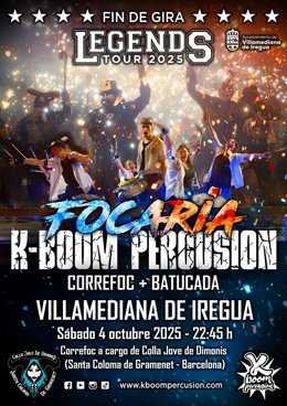 'K-Boom Percusión' Culmina El 'Legends Tour 2025' Con El Espectáculo 'Focaria 2.0.' Este Sábado En Villamediana