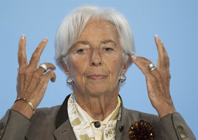11 September 2025, Hesse, Frankfurt/Main: Christine Lagarde, President of the ECB, speaks at the press conference of the European Central Bank in Frankfurt. The ECB leaves key interest rates in the eurozone unchanged. Photo: Boris Roessler/dpa