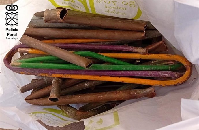 Parte del material robado en Cascante.