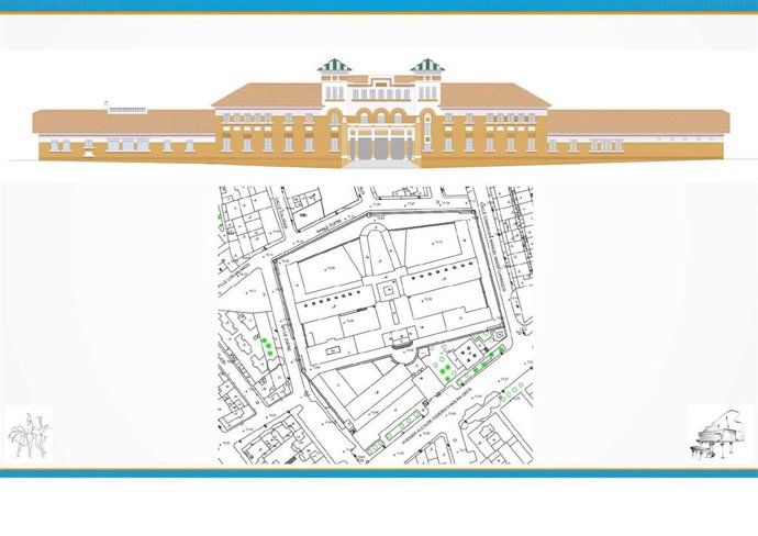 Fachada de la cárcel antigua en el proyecto.