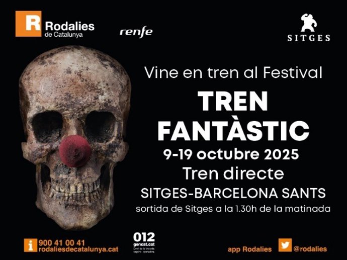 Renfe programa el Tren Fantàstic, un servicio especial por el Festival de Sitges.
