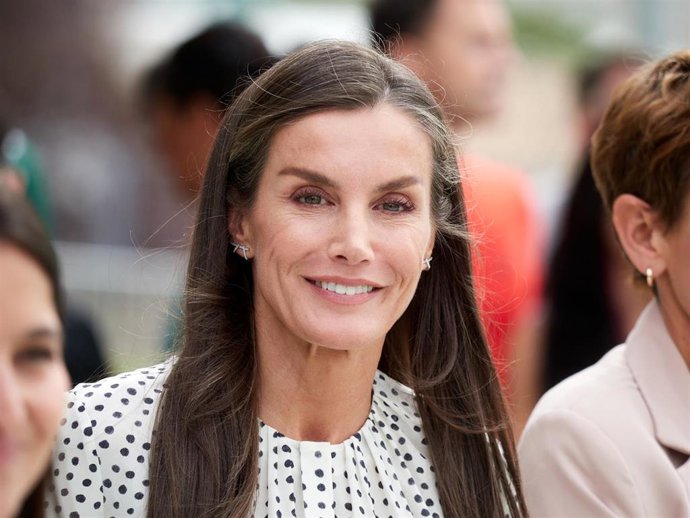 La Reina Letizia durante la inauguración del Curso de Formación Profesional 2025/2026 en el Centro Integrado Politécnico de Formación Profesional Lumbier en Navarra