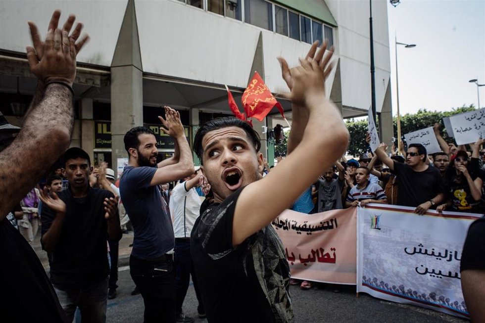 Archivo - Una manifestación en Rabat contra el Gobierno en una imagen de archivo