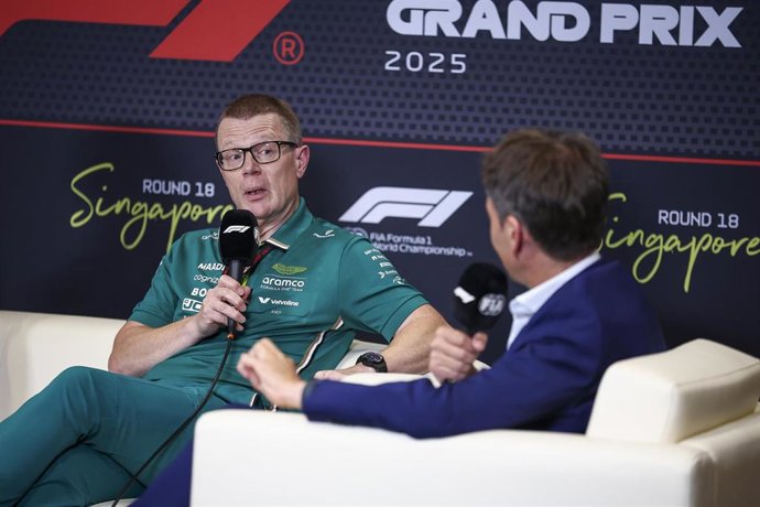 Andy Cowell, 'Tean Principal' de Aston Martin, en rueda de prensa