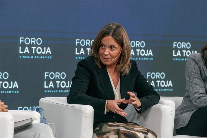 La presidenta de Farmaindustria, Fina Lladós, durante su intervención en el Foro La Toja.