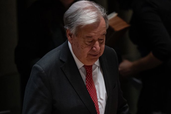 25 de setembro de 2025, Nova York, Nova York, Estados Unidos: O Secretário-Geral Antonio Guterres participa da Reunião Ministerial de Alto Nível em Apoio à Agência das Nações Unidas de Assistência aos Refugiados da Palestina no Oriente Próximo na sede da 