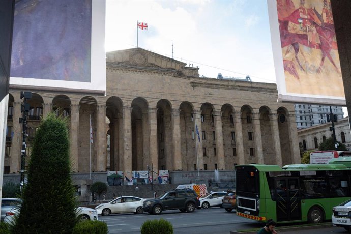 September 16, 2025, Tbilisi, Georgia: General view of the Parliament of Georgia Building, meeting place of the Georgian Government, located at 8 Rustaveli Avenue, Tbilisi Georgia.