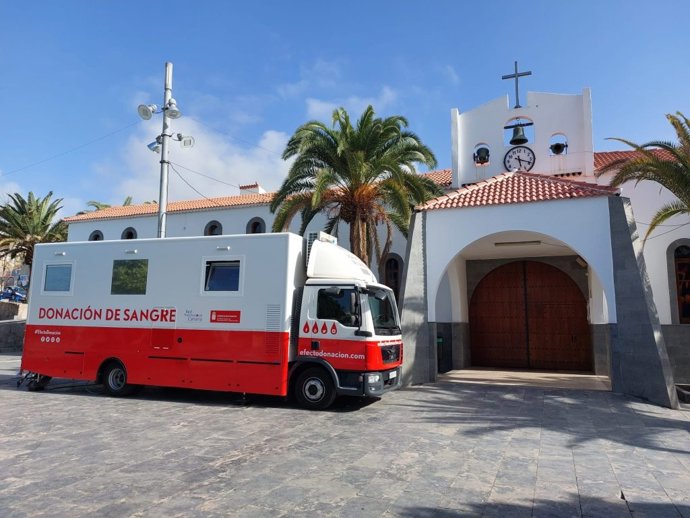 Unidad móvil de donación de sangre en Canarias