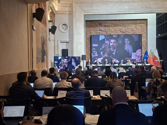 El director general de Unión Europea, Adrián Zittelli, interviene en la reunión de la Comisión ENVE celebrada esta semana en Polonia.