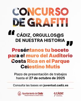 Cartel del Concurso de Grafiti 'Cádiz, orgullos@s de nuestra historia'