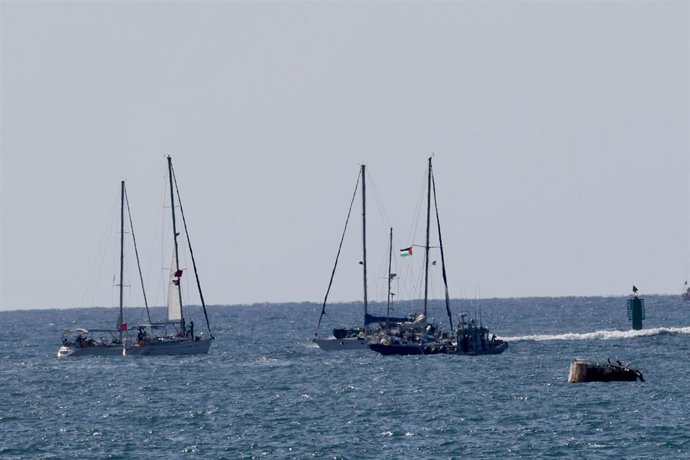 Embarcaciones de la Global Sumud Flotilla en Ashdod, Israel