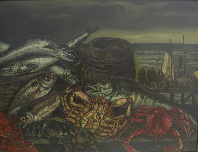 Cuadro 'Bodegón con marina' de José Gutiérrez Solana