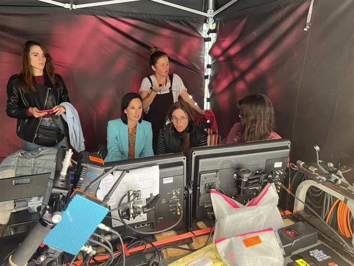 La concejala de Cultura de Castelló, María España, en el rodaje de una película. Imagen de archivo.