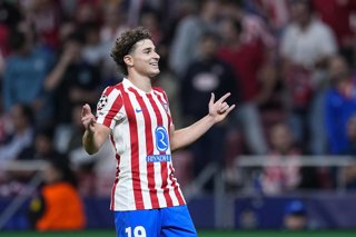 Julian Alvarez of Atletico de Madrid celebrates a goal during the UEFA Champions League 2025/26 League Phase MD2 match between Atletico de Madrid and Eintracht Frankfurt at Riyadh Air Metropolitano on September 30, 2025, in Madrid, Spain.