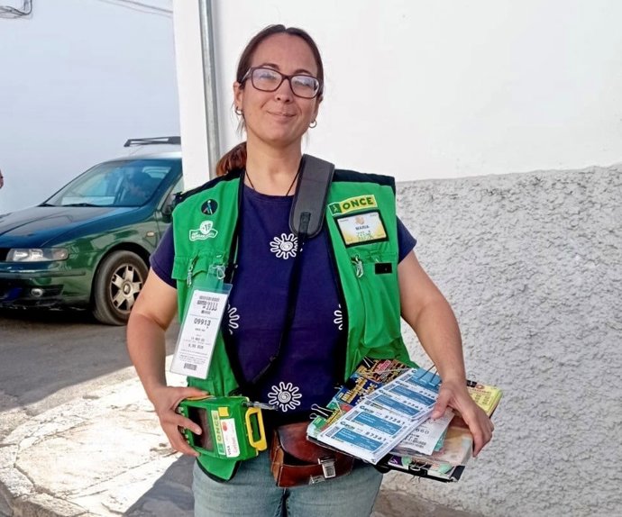 María Rabaneda, vendedora de la ONCE en Villanueva de la Concepción, en Málaga.