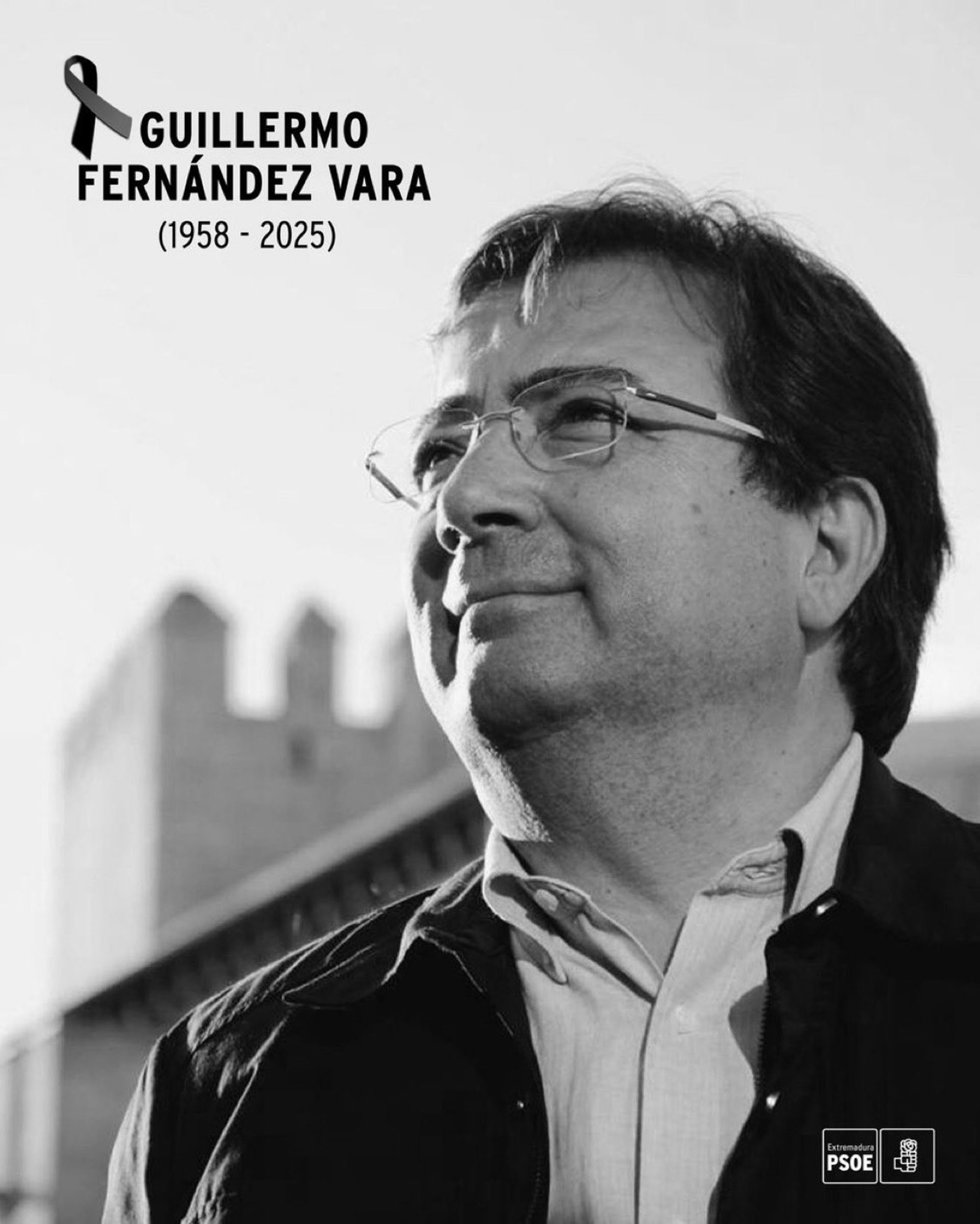 Imagen del expresidente de Extremadura, Guillermo Fernández Vara, fallecido este domingo a los 66 años de edad.