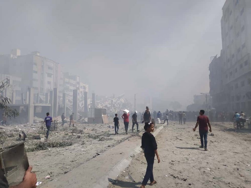 Imagen de archivo de bombardeos israelíes contra la ciudad de Gaza 