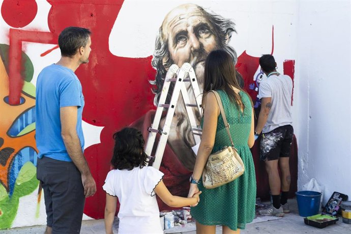 Murales que se pintaron en la II Muestra Joven de Arte Urbano organizada por el Ayuntamiento de Huelva.