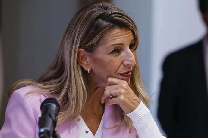Yolanda Díaz durante una rueda de prensa