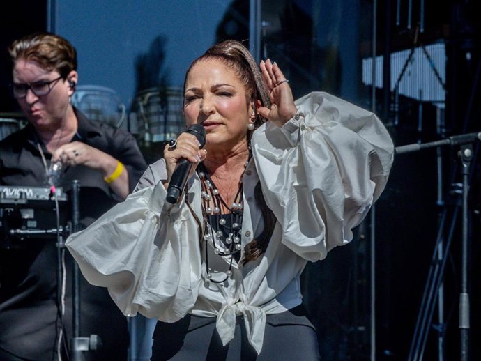Gloria Estefan durante su concierto por el Día de la Hispanidad