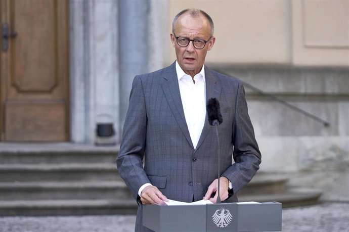 El canciller de Alemania, Friedrich Merz, durante una rueda de prensa en Berlín (archivo)