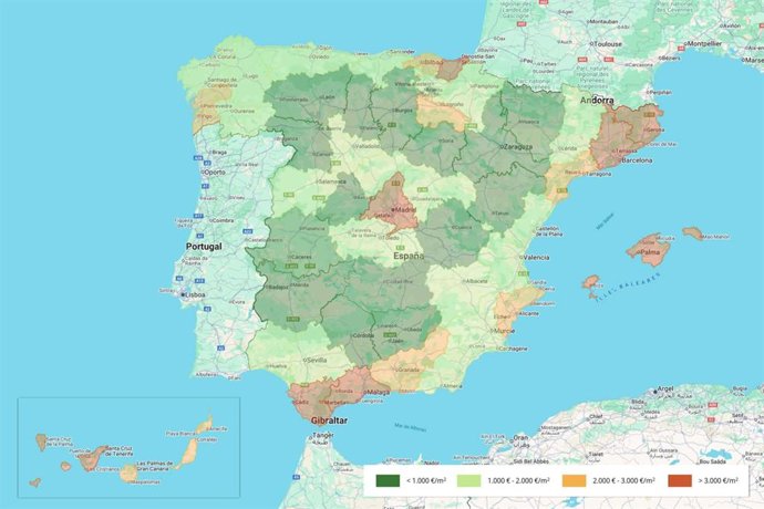 Desigualdad inmobiliaria; la brecha de precios de la vivienda entre provincias españolas