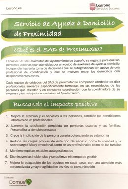 Logroño implanta un Servicio de Ayuda a Domicilio (SAD) de proximidad con atención personalizada y equipos más estables