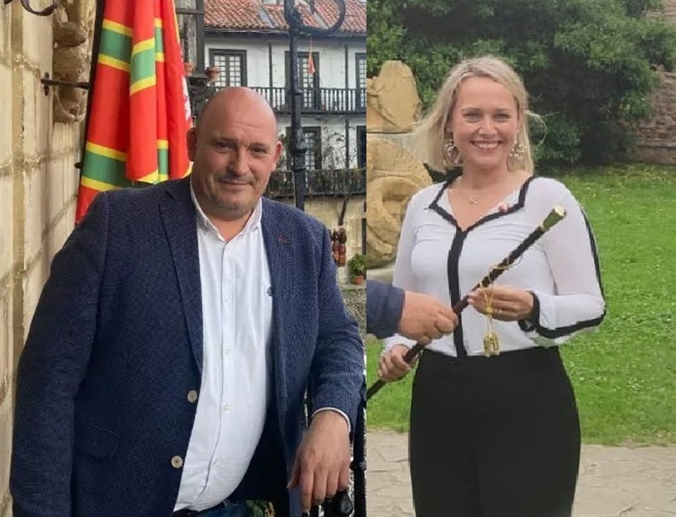 Archivo - Ángel Rodríguez, exalcalde de Santillana del Mar (PSOE) y Sara Izquierdo (PRC), regidora del municipio