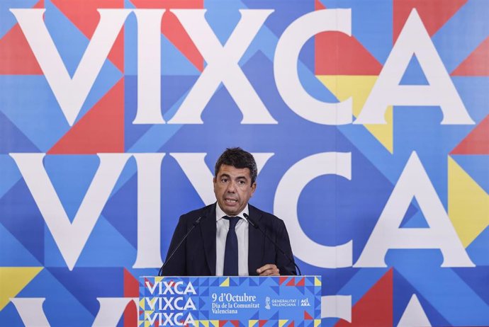 El president de la Generalitat valenciana, Carlos Mazón, presenta la campaña institucional con motivo del 9 d'Octubre