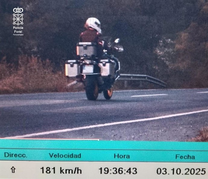 Imagen del radar que detectó al motorista.