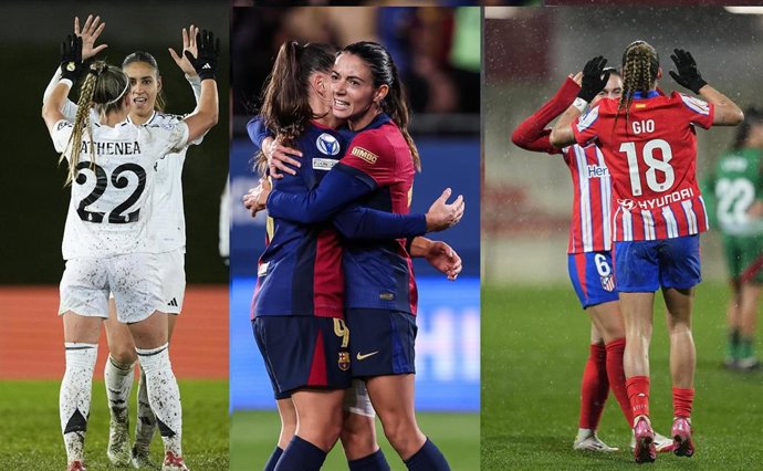 Real Madrid, FC Barcelona y Atlético de Madrid disputan la Liga de Campeones Femenina 2025/26