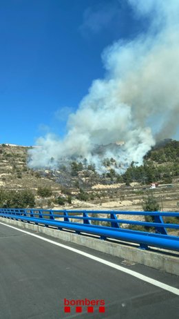 Incendio cercano a la T-224 en Llorac