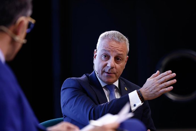 Archivo - El presidente de la RFEBM, Francisco Blázquez, en los Desayunos Deportivos de Europa Press.