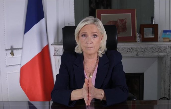 A líder do partido de extrema direita National Rally, Marine Le Pen.