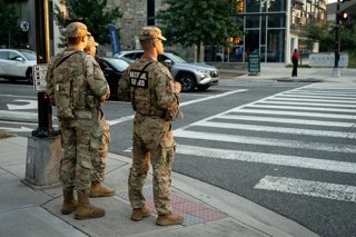 October 5, 2025, Washington, Dc, USA: The National Guard on patrol near the Wharf.
