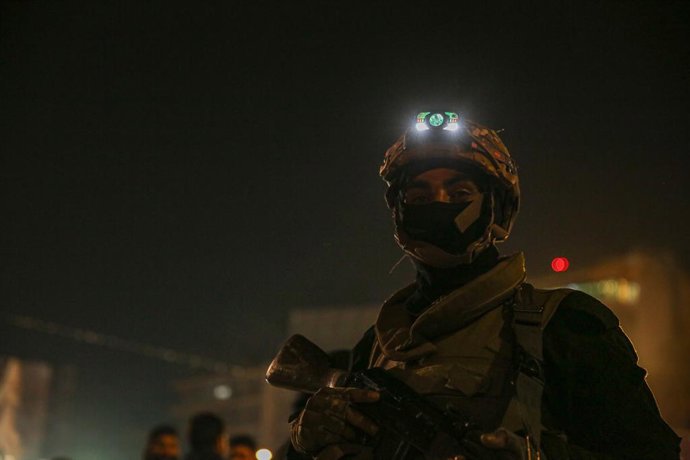 Archivo - March 15, 2025: Celebrations to mark revolution anniversary in Syria.Aleppo, Syria. 15 March 2025. A number of security forces of the new Syrian administration  are deployed in the Saadallah Al-Jabiri Square in Aleppo during a commemoration of t