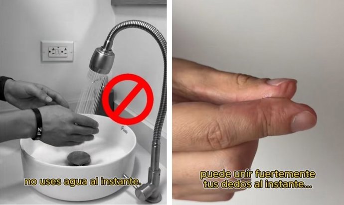 Echar agua sobre 'superglue': por qué los expertos lo desaconsejan y cómo despegar los dedos sin hacerte daño