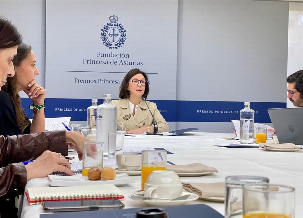La directora de la Fundación Princesa de Asturias, Teresa Sanjurjo, durante la presentación de los actos de la Semana de los Premios.