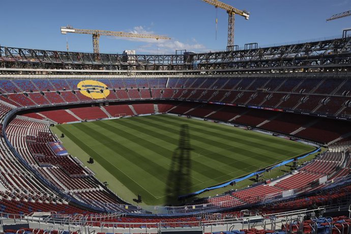 Vistas das obras de construção do Estádio Spotify Camp Nou em 23 de setembro de 2025 em Barcelona, Espanha.