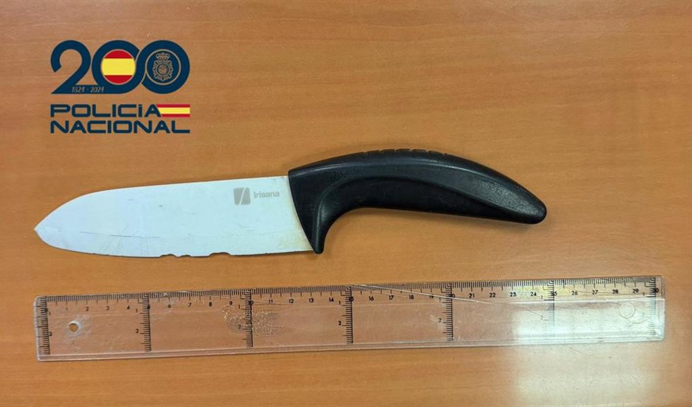 Arma blanca incautada por la Policía Nacional