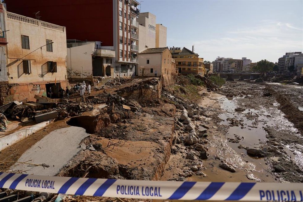 Archivo - Imagen del barranco del Poyo, a su paso por la localidad valenciana de Paiporta, tras la dana del 29 de octubre de 2024. 
