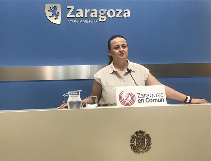 Archivo - La portavoz de ZeC en el Ayuntamiento de Zaragoza, Elena Tomás