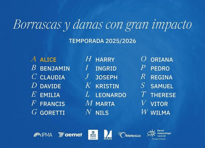 AEMET nombra su primera dana de gran impacto, Alice, que dejará lluvia fuerte en este peninsular y Baleares esta semana.