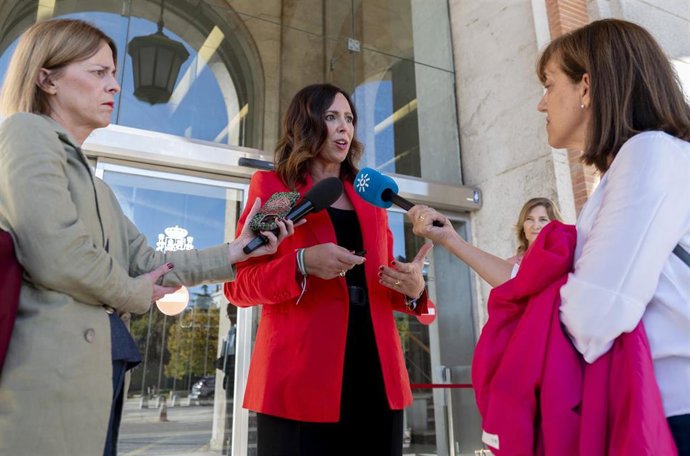 La consejera de Fomento, Articulación del Territorio y Vivienda de la Junta de Andalucía, Rocío Díaz, atiende a los medios a su llegada a la Conferencia Sectorial de Vivienda y Agenda Urbana, en el Ministerio de Vivienda y Agenda Urbana.