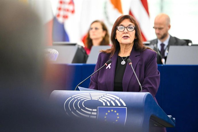 La comisaria para el Mediterráneo, Dubravka Suica, en el debate sobre los esfuerzos para la paz en Gaza y la solución de dos Estados.