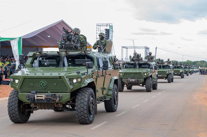 MAPUTO, Sept. 26, 2025  -- A military parade is held during the Armed Forces Day celebrations in Maputo, Mozambique, Sept. 25, 2025. The Armed Forces Day celebrations, which also marked the 61st anniversary of the Mozambique Defense Armed Forces, were hel