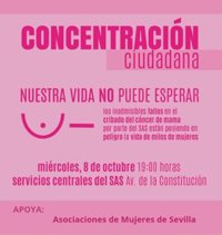 Asociaciones de mujeres convocan este miércoles una concentración en Sevilla ante la crisis de los cribados de cáncer
