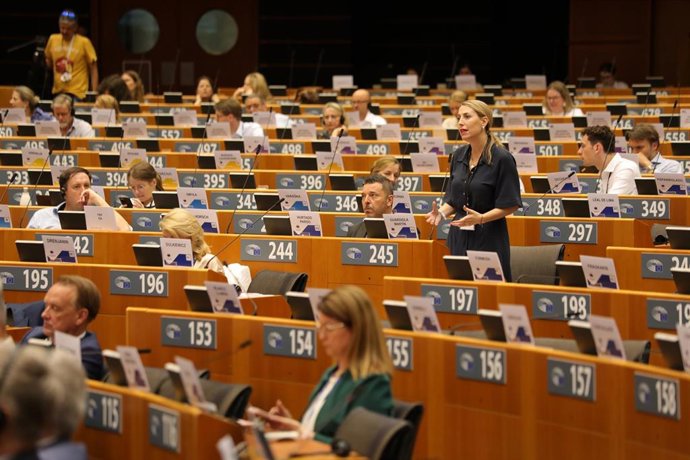 La presidenta de la Junta de Extremadura, María Guardiola, en Bruselas